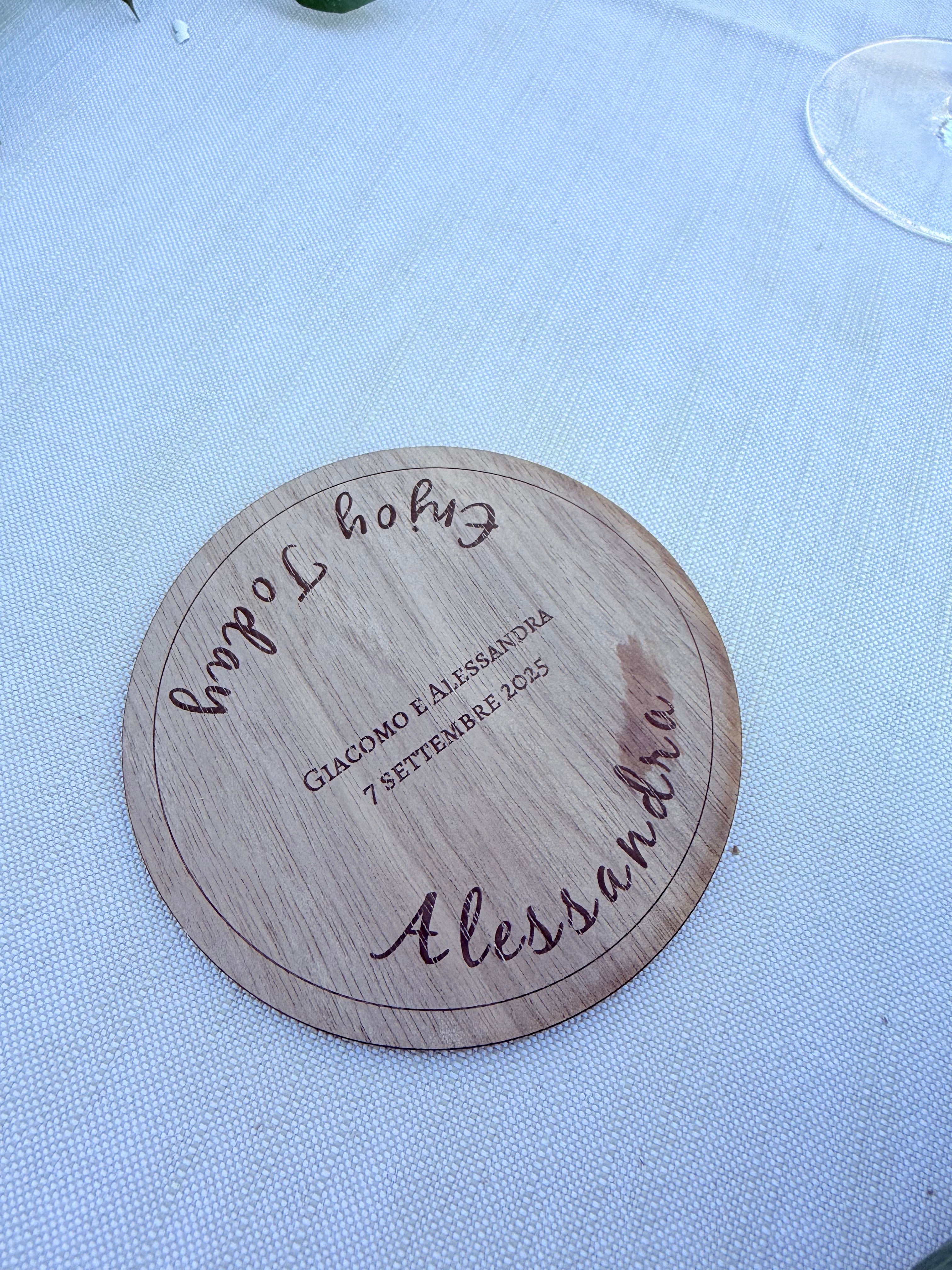 Segnaposto–Sottobicchiere “Ricordo” Personalizzato