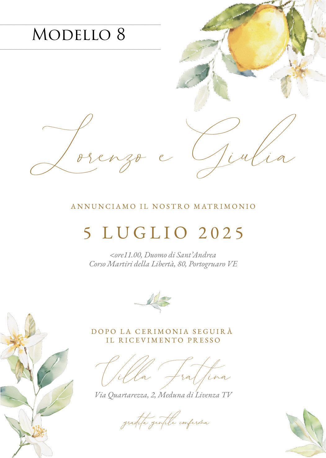 Kit Gold - 10 partecipazioni fai da te