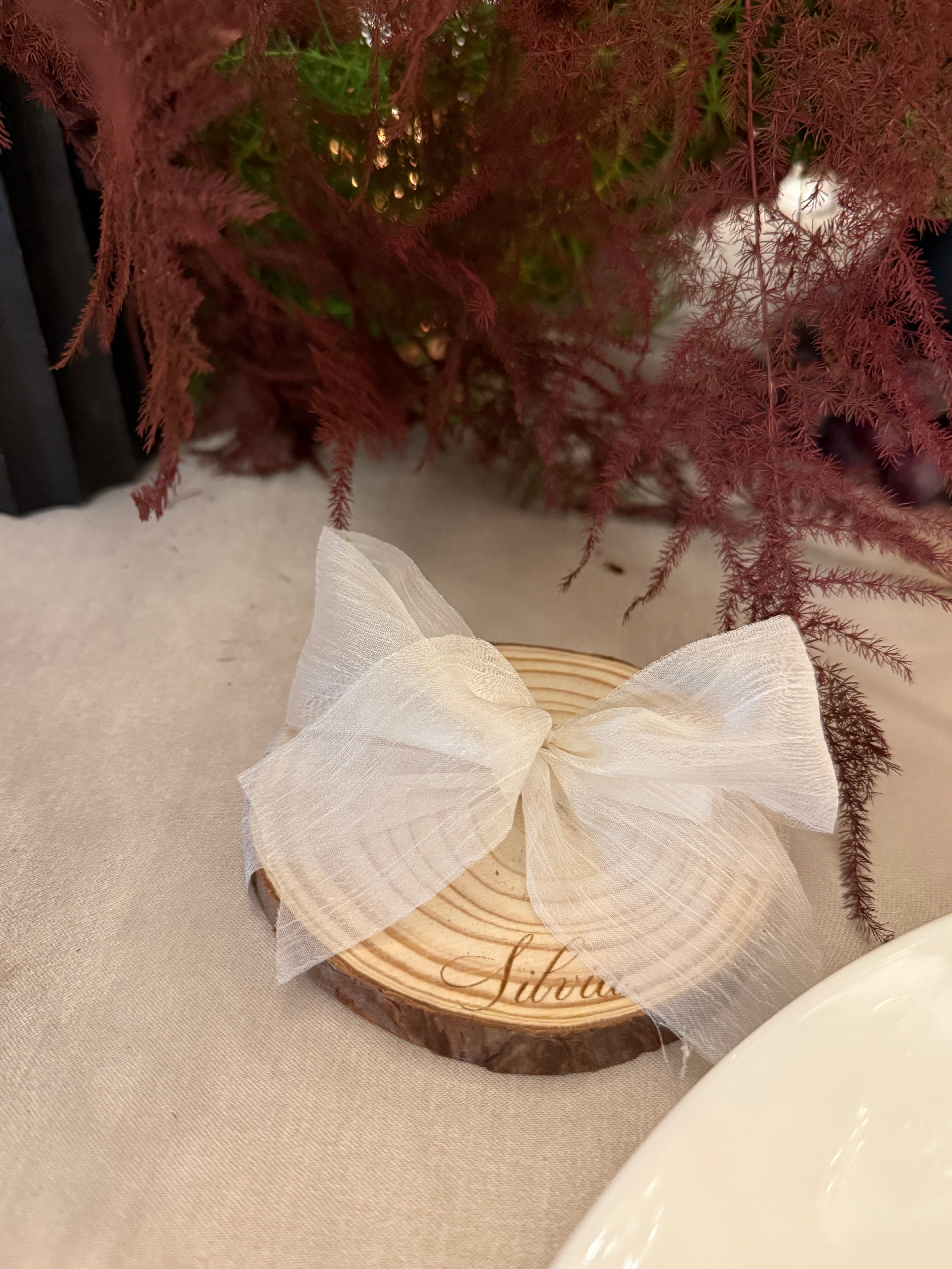 Segnaposto Ceppo in Legno Inciso