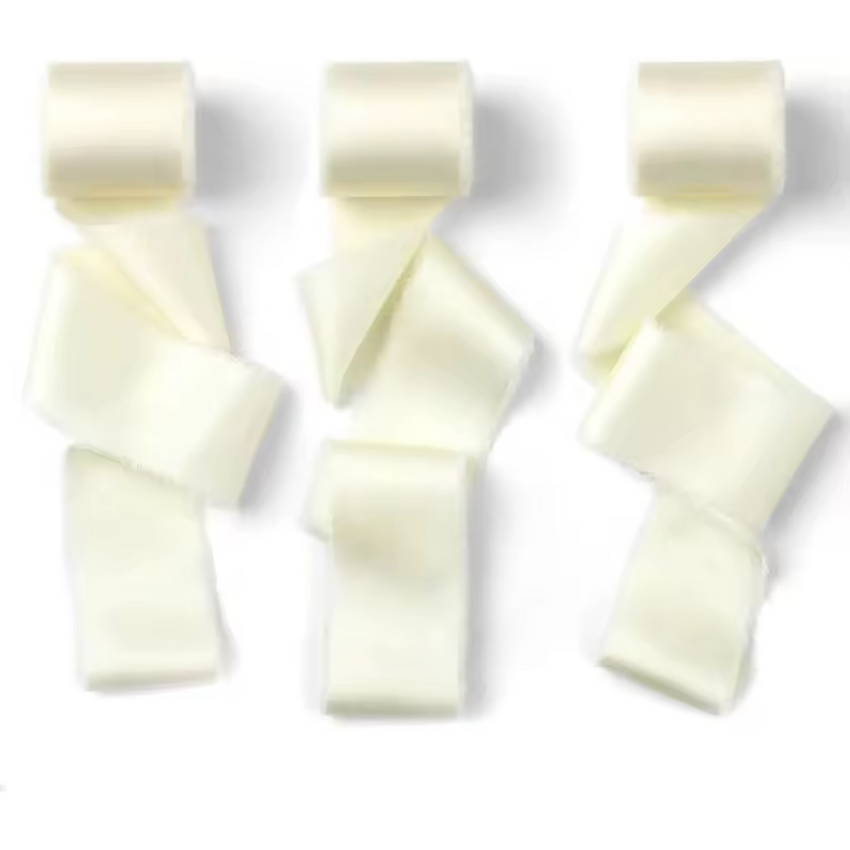 Nastro chiffon lucido sfrangiato beige - confezione 3 rotoli da 3,8 cm x 4,5 m