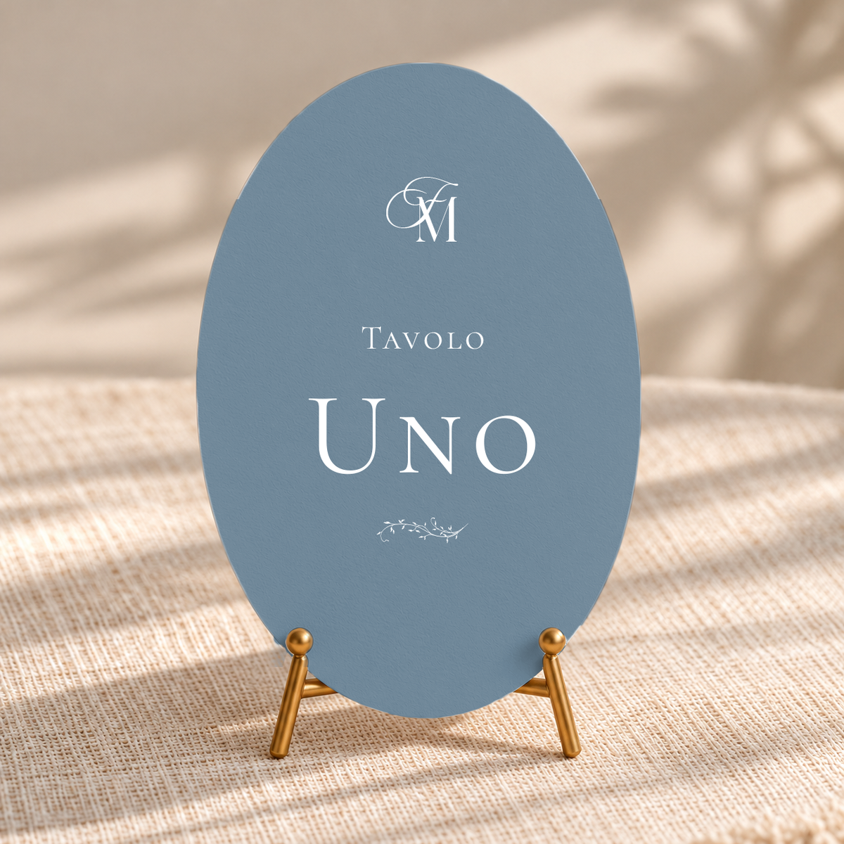 Card segnatavolo Materica ovale - Azzurro polvere
