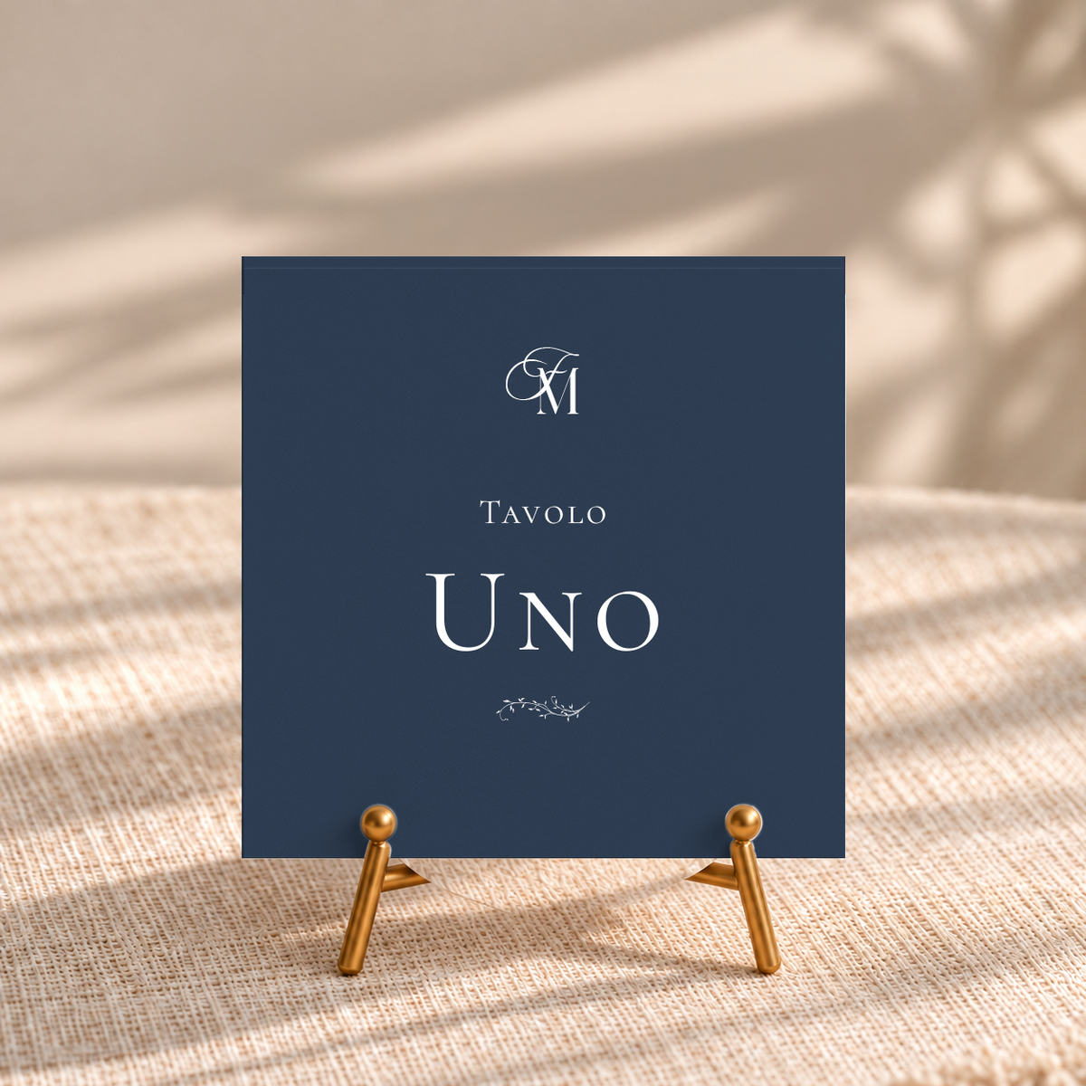 Card segnatavolo Materica quadrata - Blu navy