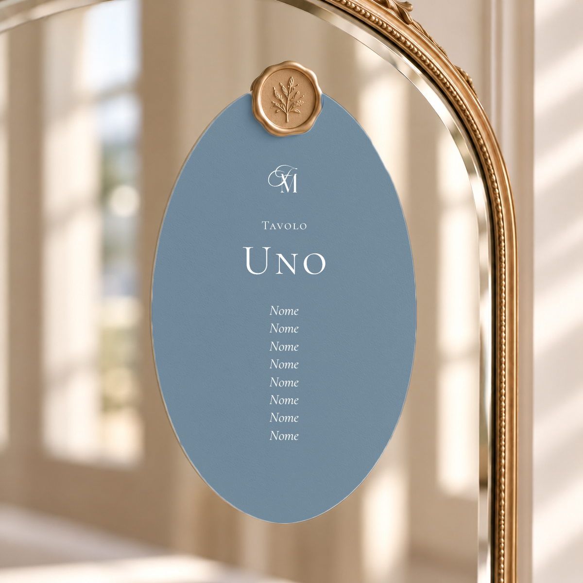 Card tableau Materica ovale - Azzurro polvere