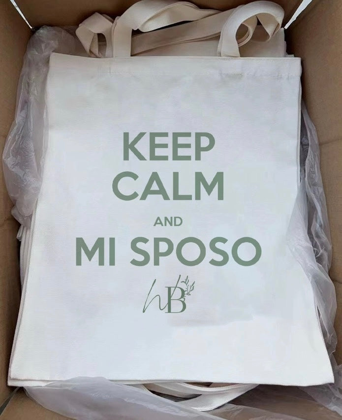 Shopper in Cotone “Keep Calm and Mi Sposo”