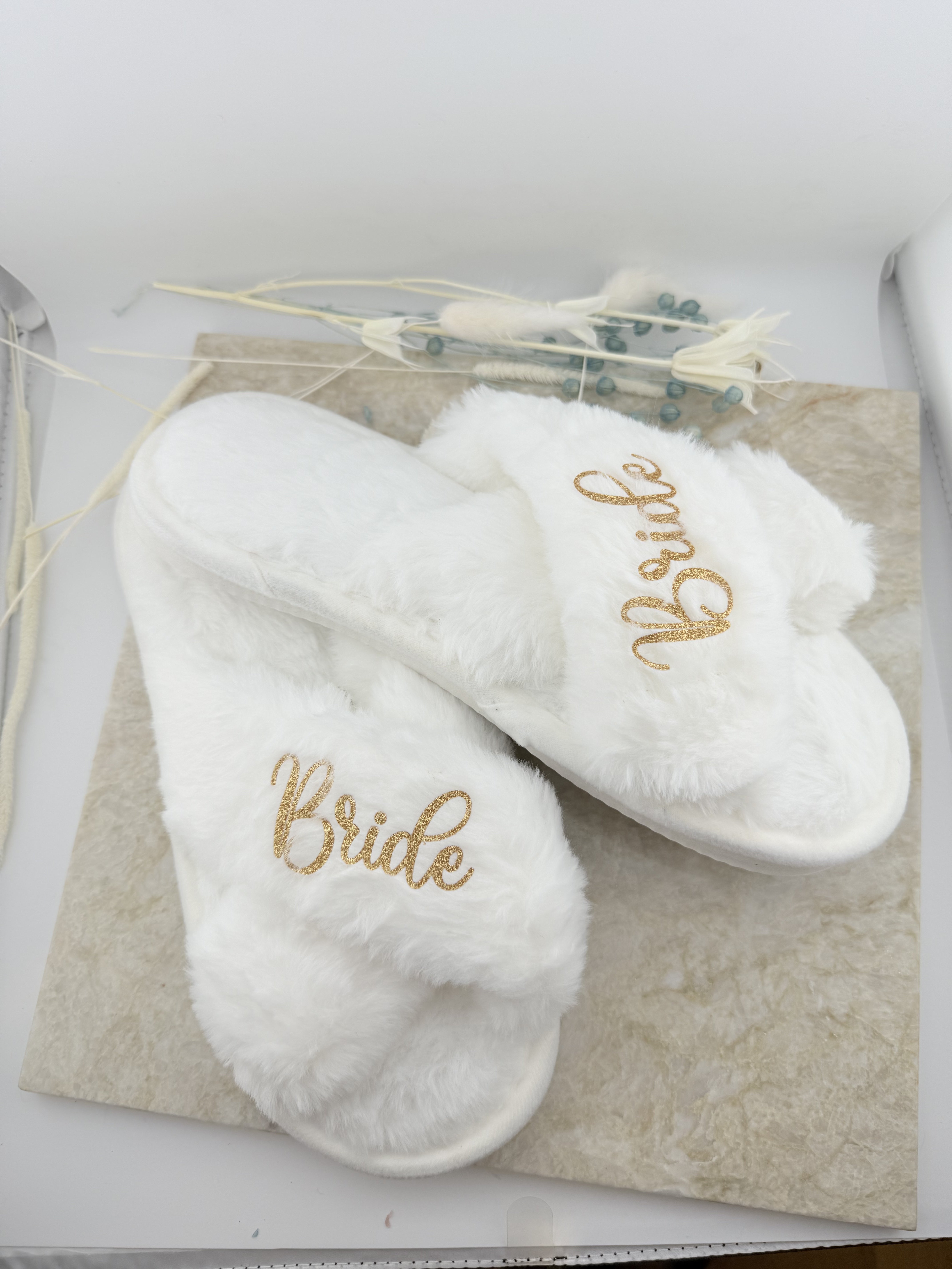 Pantofole sposa con pelo