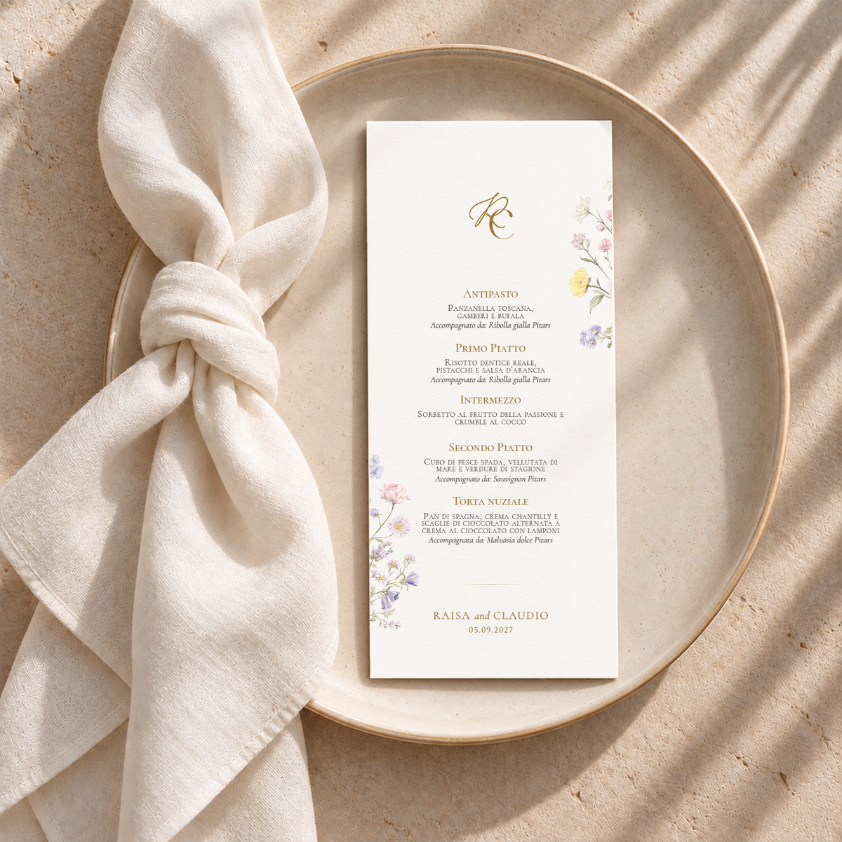 Menu rettangolare Serenity