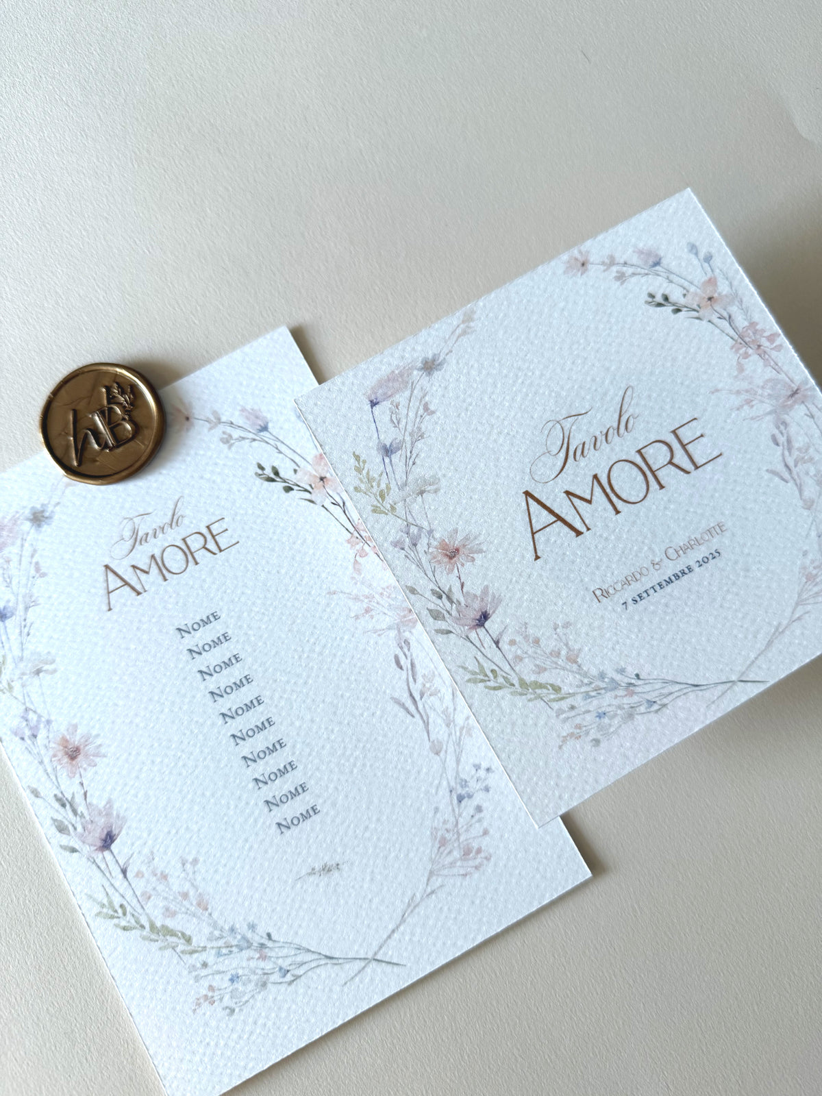 Social Crazy Segnatavolo Matrimonio - Set Numeri 1-10 Design Beloved Floral Per Tavoli