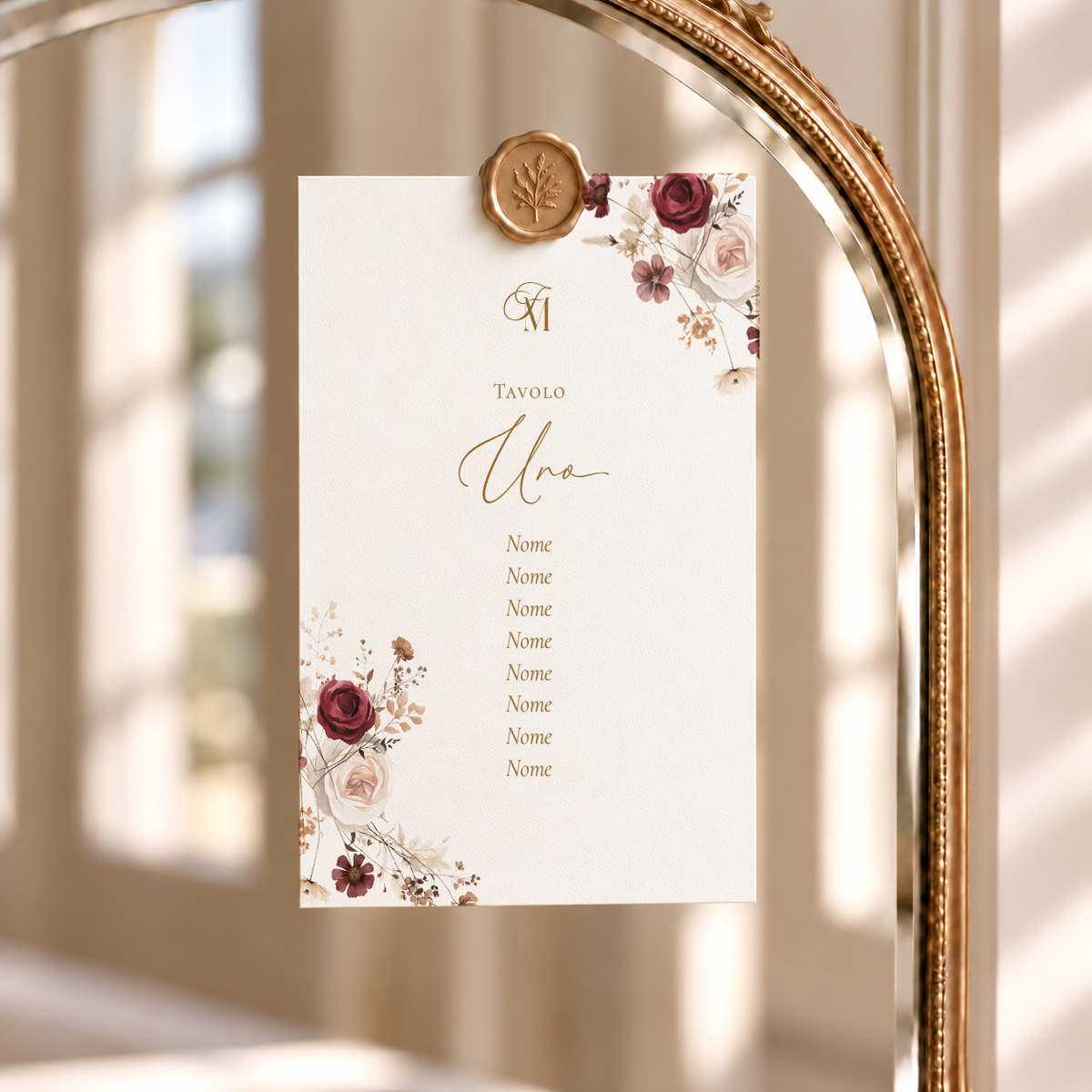 Card tableau Borgogna rettangolare