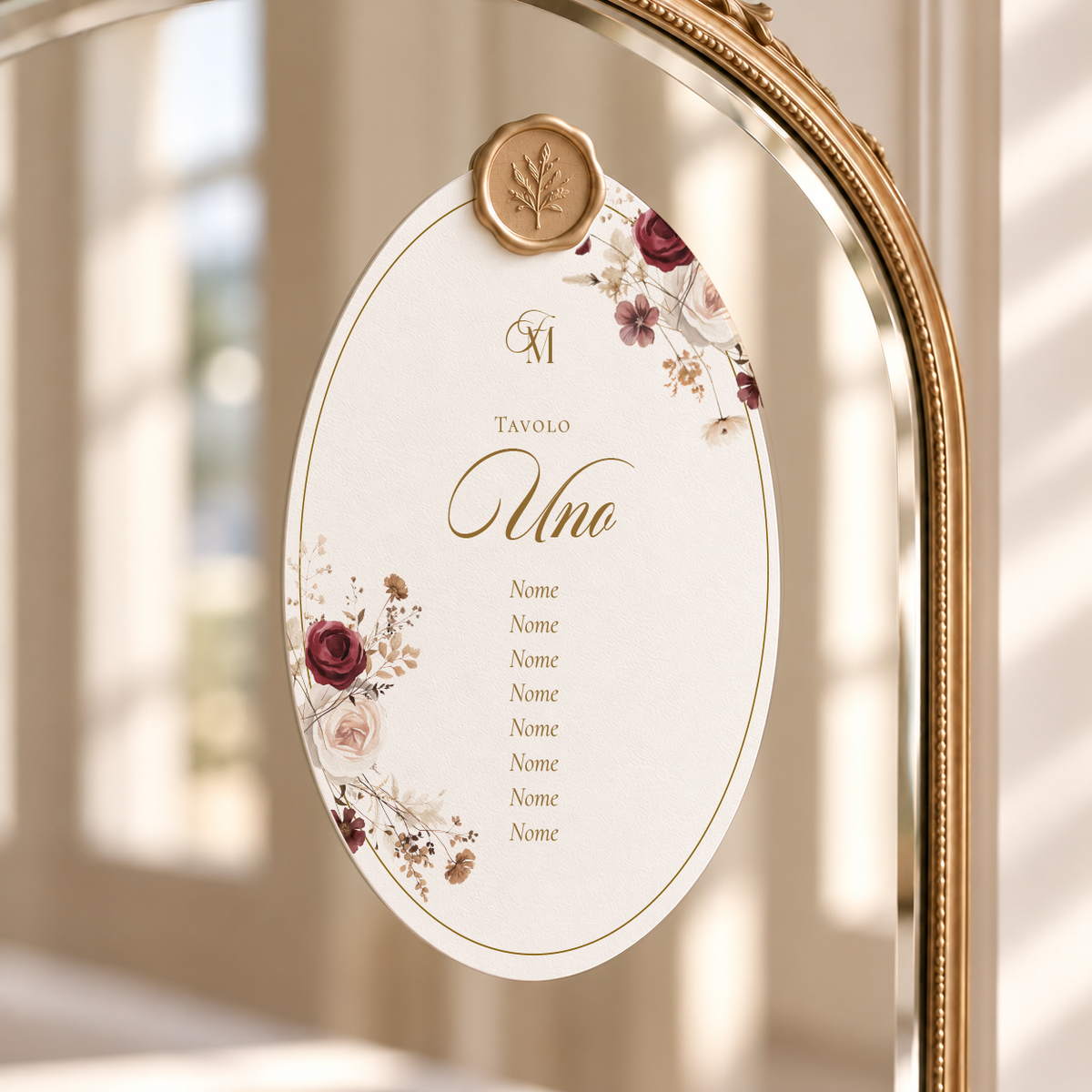 Card tableau Borgogna ovale
