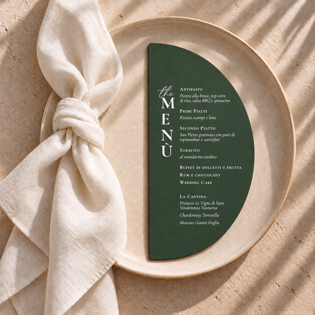 Menu Materica mezzaluna - Verde foresta