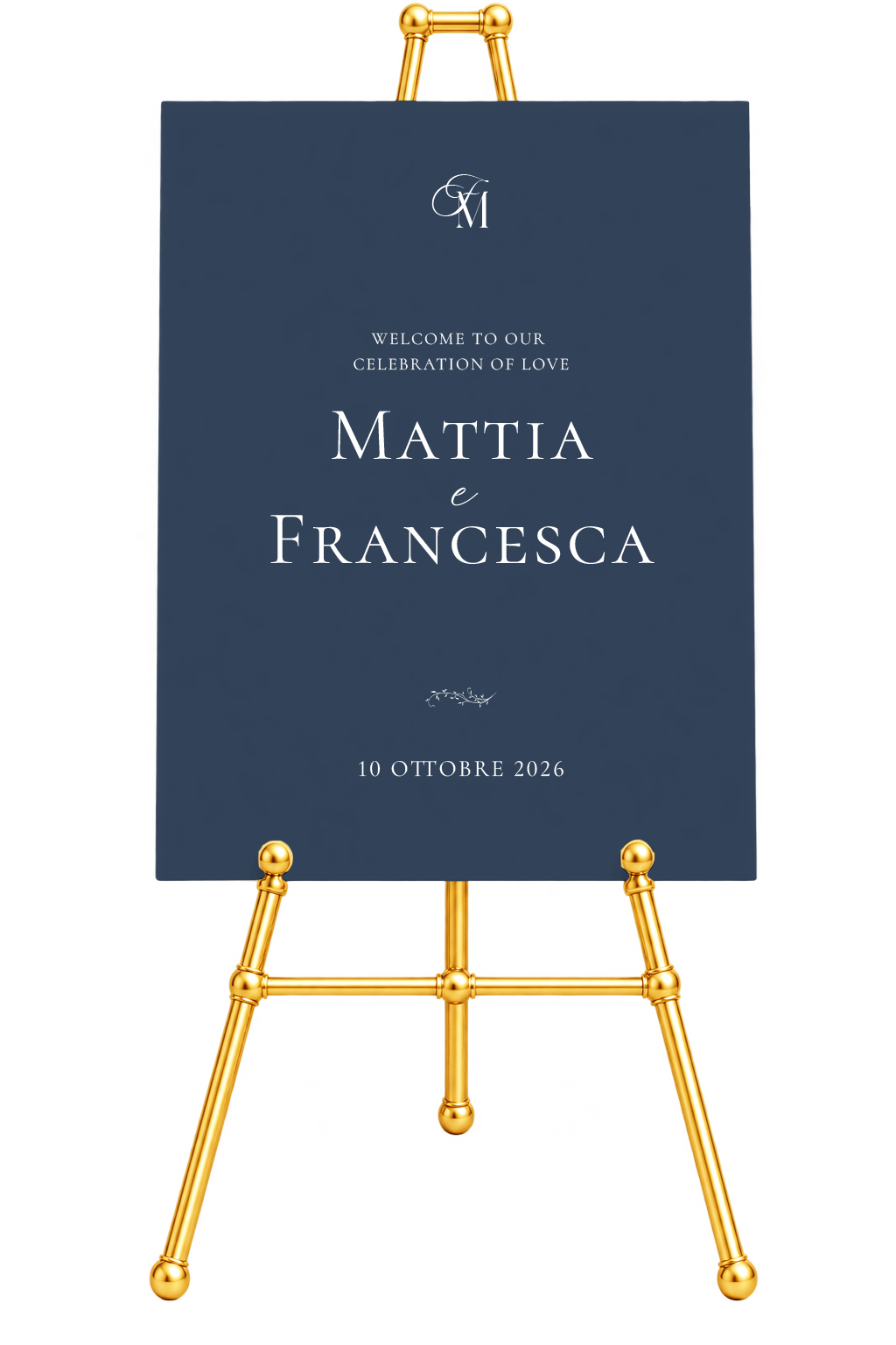 Cartello benvenuto Materica in forex - Blu navy