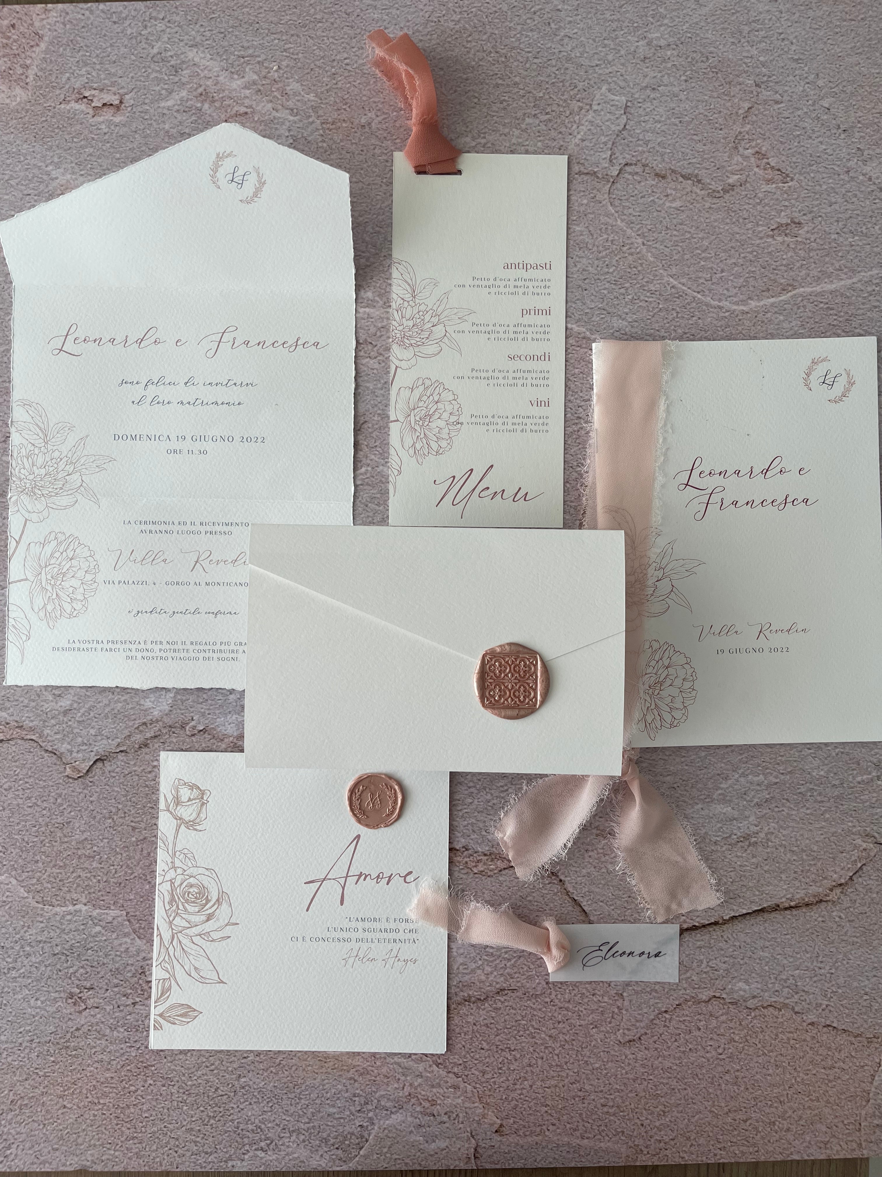 Blossom Outline - Partecipazioni di matrimonio
