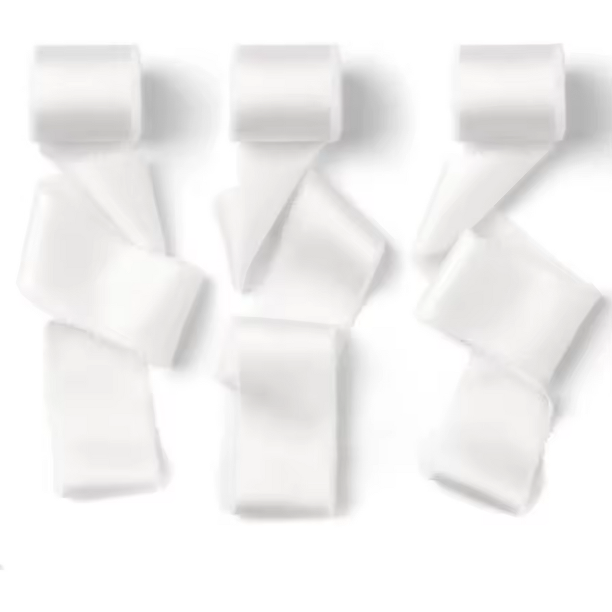 Nastro chiffon lucido sfrangiato bianco - confezione 3 rotoli da 3,8 cm x 4,5 m