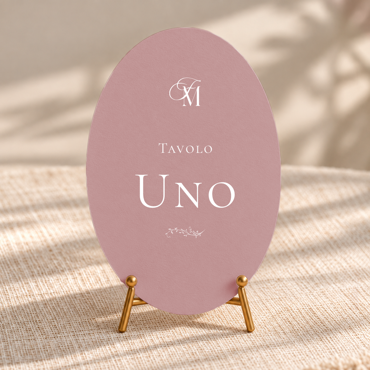 Card segnatavolo Materica ovale - Rosa antico