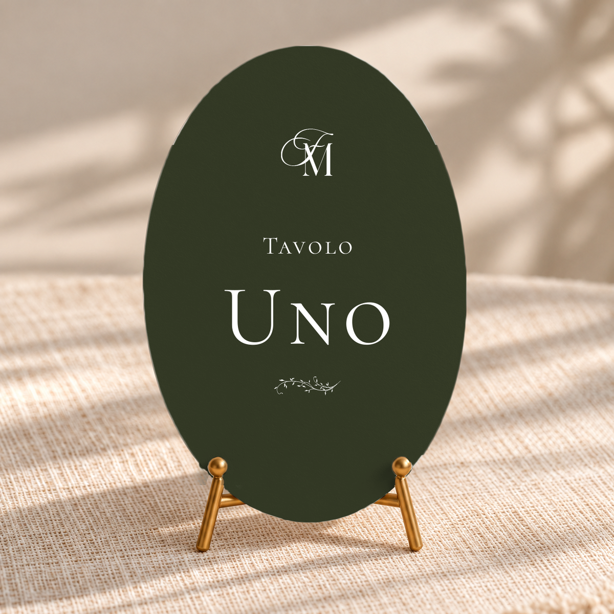 Card segnatavolo Materica ovale - Verde foresta