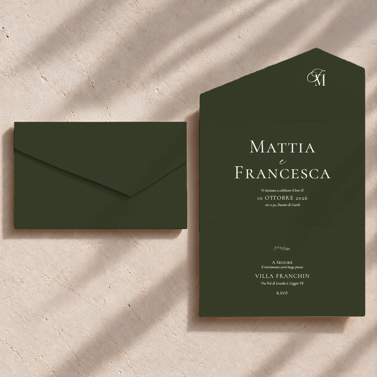 Partecipazione Materica Blossom - Verde foresta
