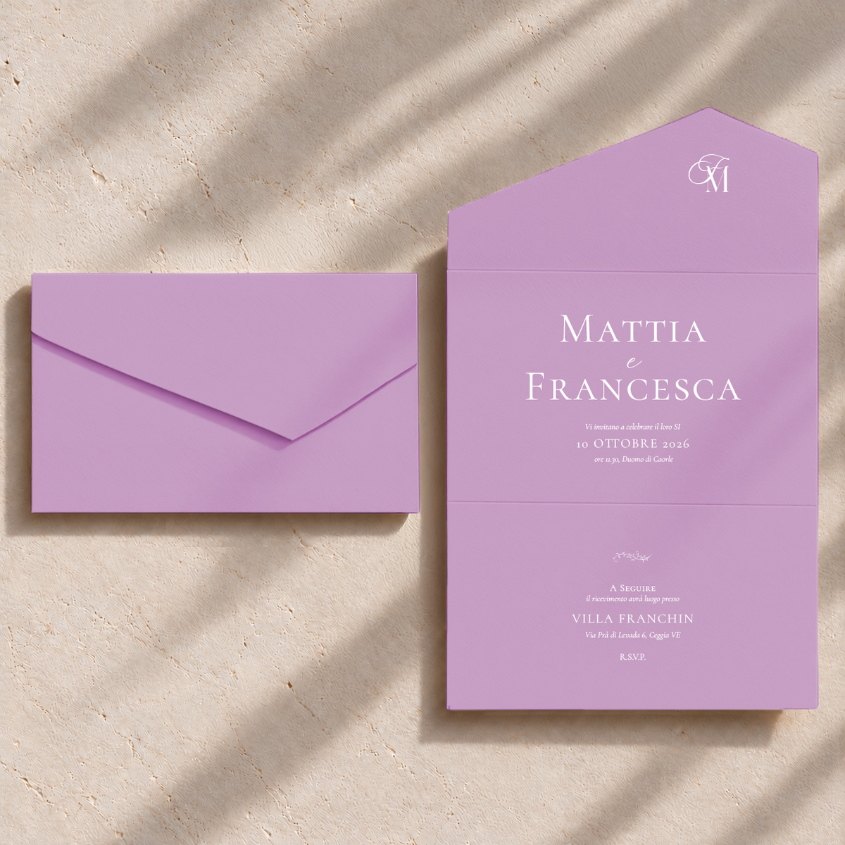 Partecipazione Materica Blossom - Lilla