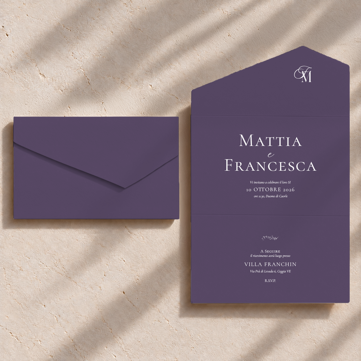Partecipazione Materica Blossom - Prugna