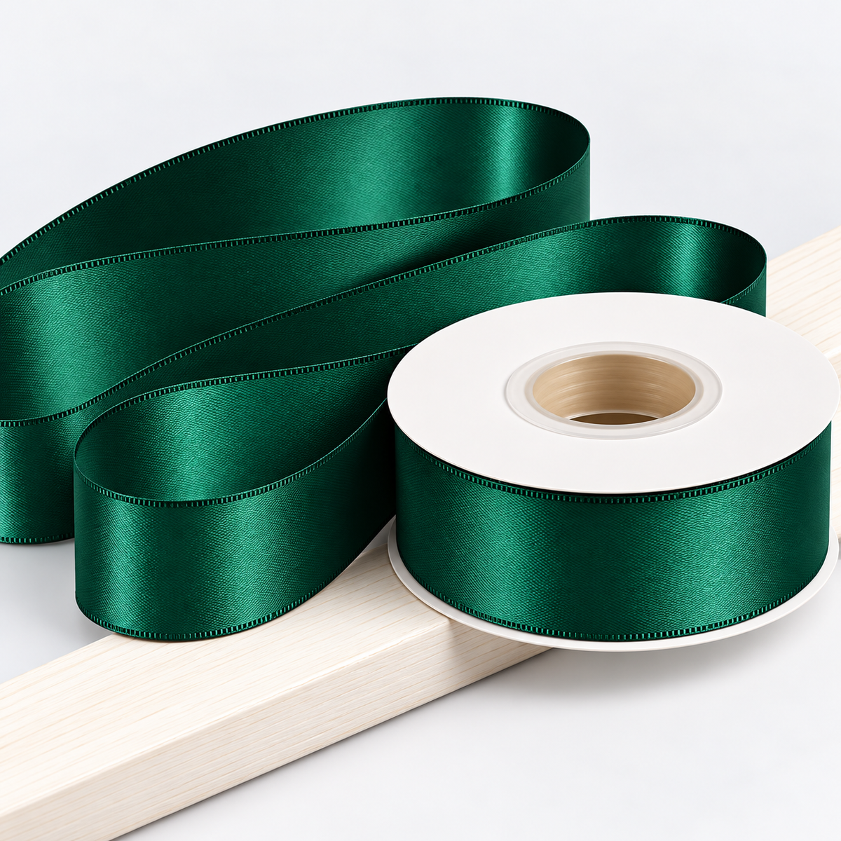 Nastro in raso Verde scuro – 25 mm x 91 m – White Blossom
