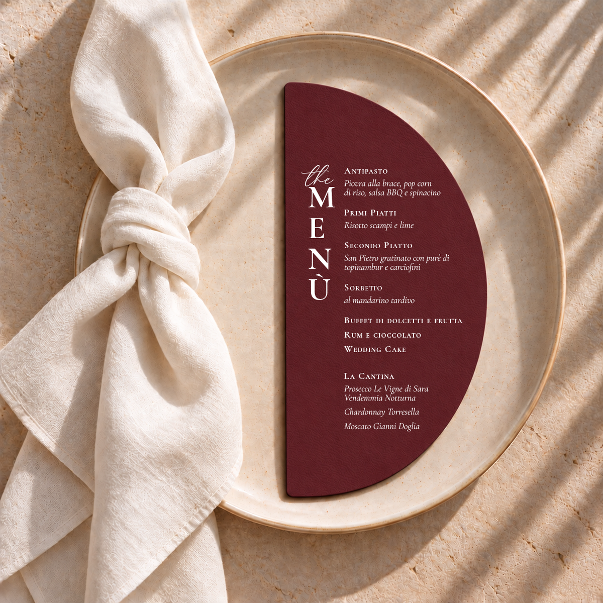 Menu Materica mezzaluna - Lilla