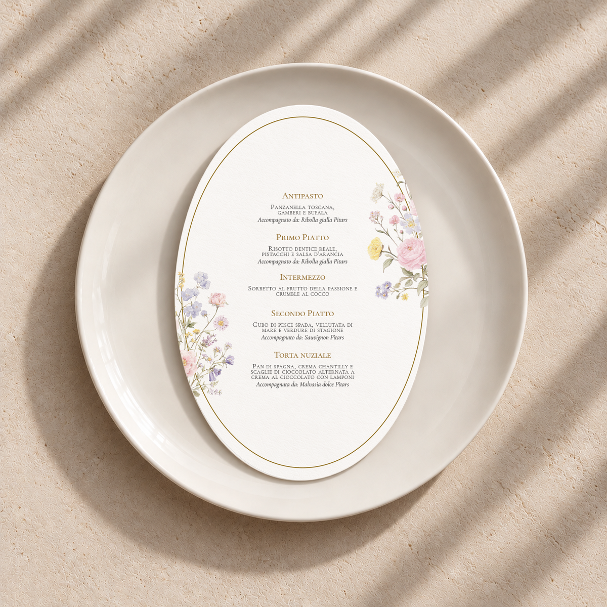 Menu ovale Serenity