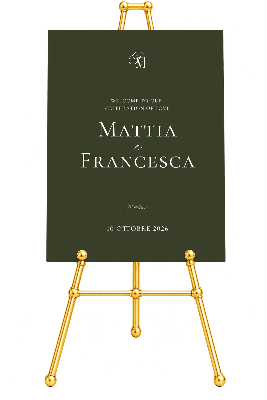 Cartello benvenuto Materica in forex - Verde foresta